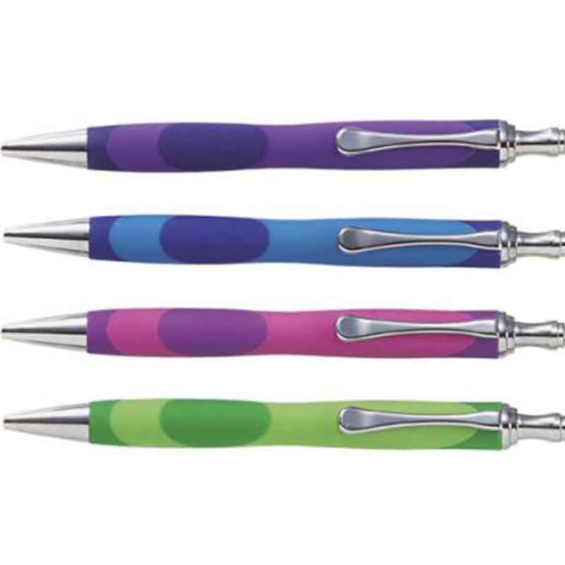 Stylo bille aspect gomme noir/blanc
