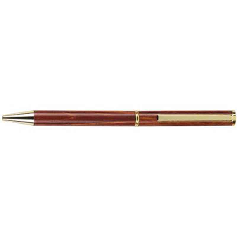 Penna a sfera in legno dorato