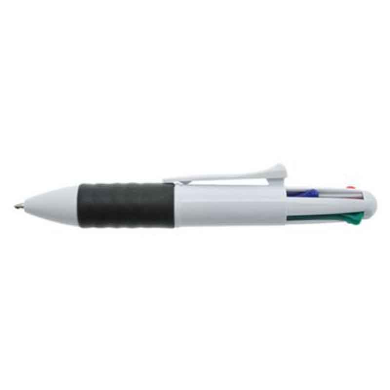 Stylo bille 4 couleurs argent/noir