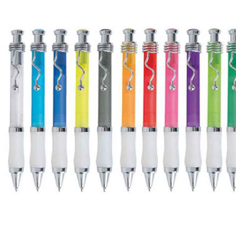 Stylo bille clip métal blanc transparent