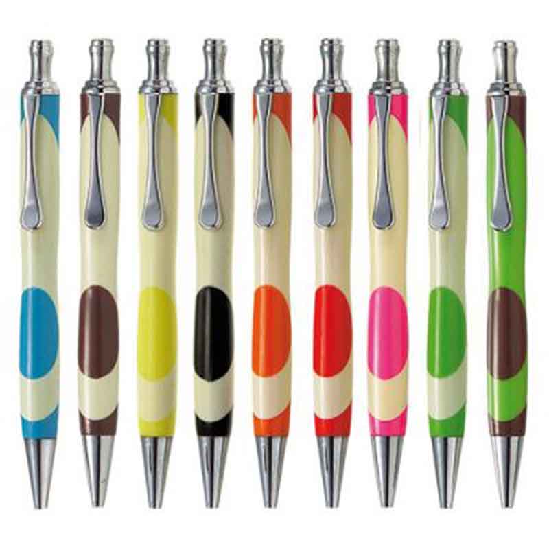 Stylo bille clip métal ivoire/bleu