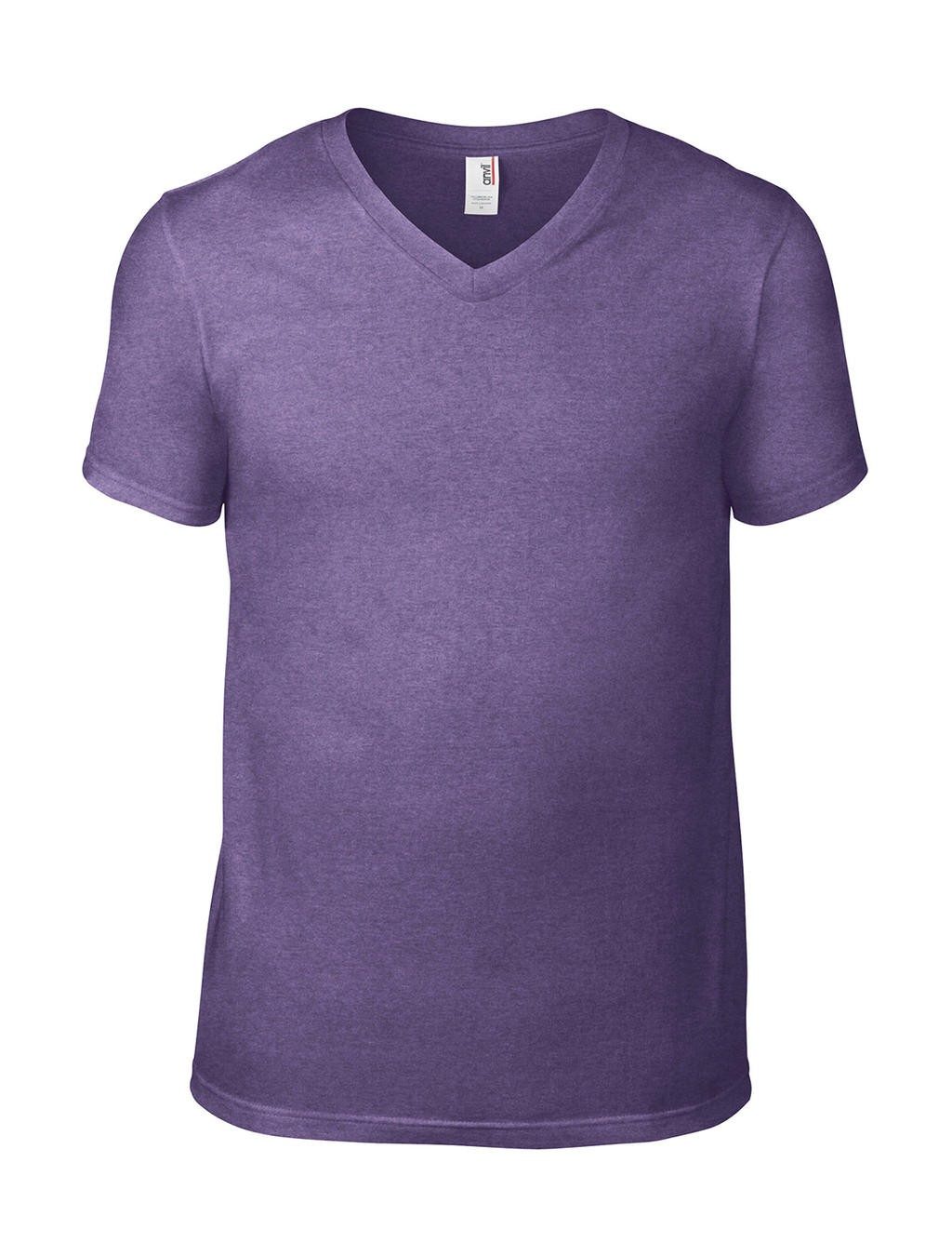 Camiseta adulta personalizável com rosto malva Fashion com decote em V 100% algodão fiado e pré-encolhido, 150 g/m² Cinza urze: 90% algodão, 10%