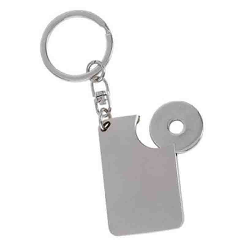 Fényes és matt fém token kulcstartó