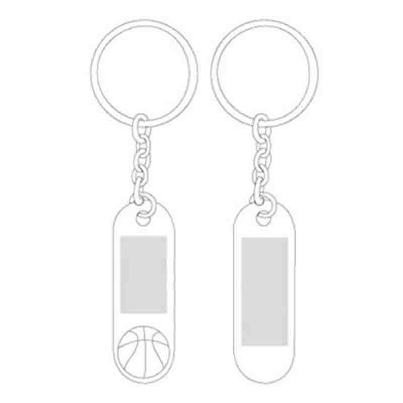 Porte-clés basket métal brillant