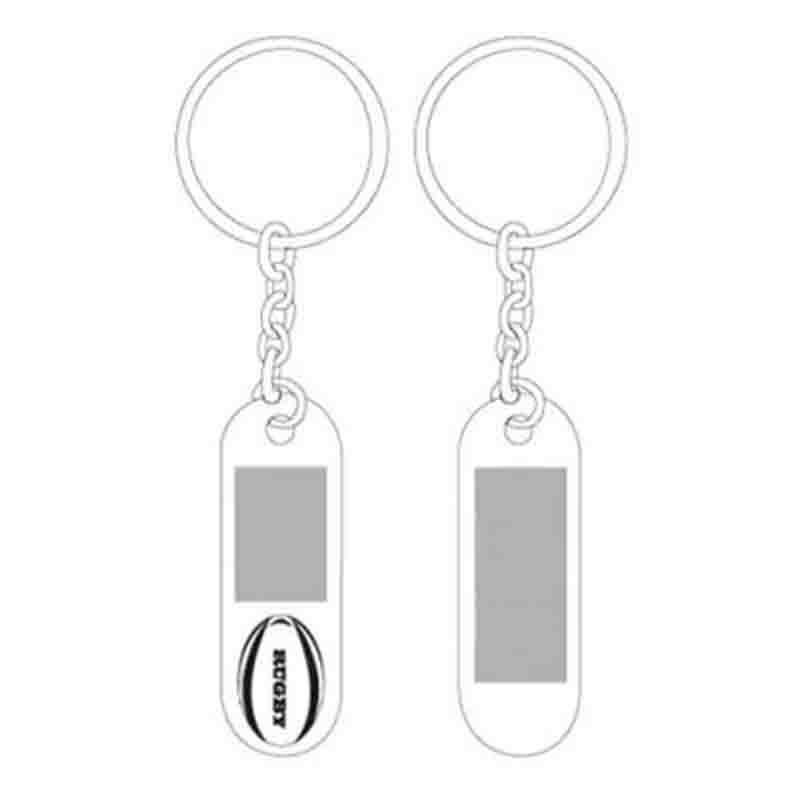 Porte-clés rugby métal brillant