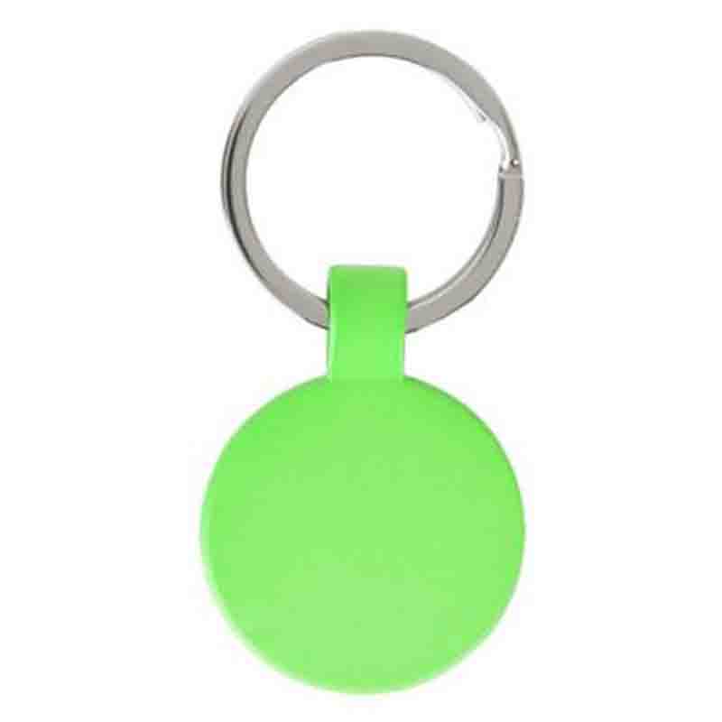 Porte-clés rond jaune fluo