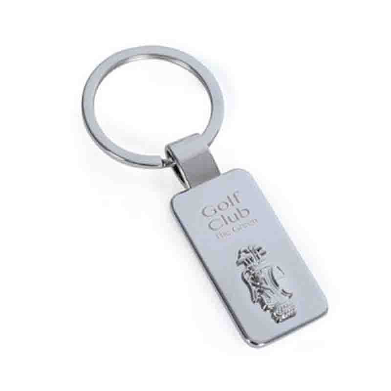 Porta-chaves de golfe em metal brilhante