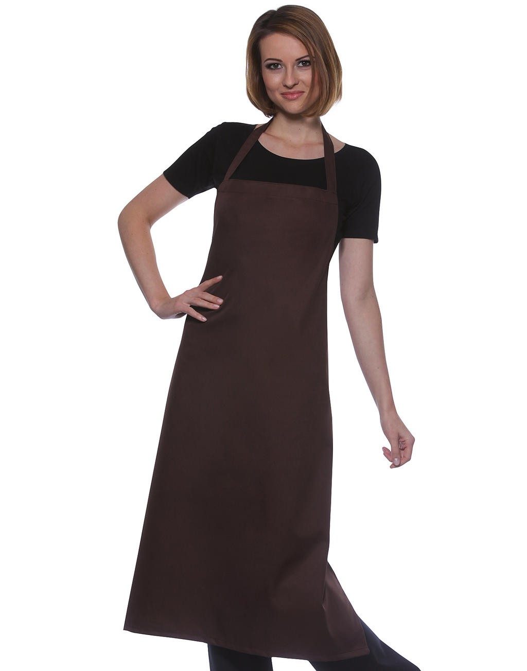 Tablier publicitaire marron Basic Bib Pinafore