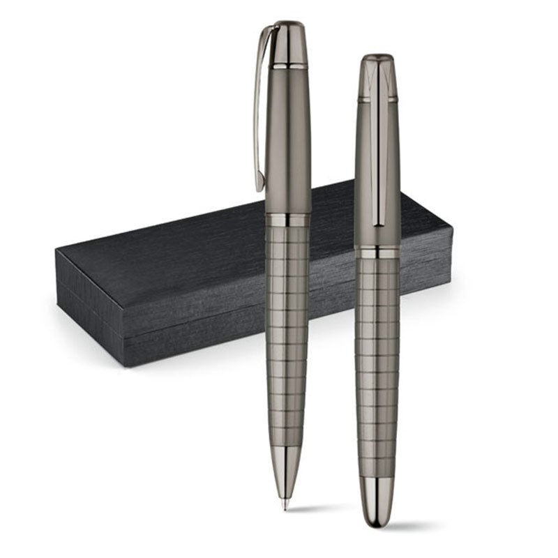 Set stylo roller et stylo à bille grun métal WARHOL