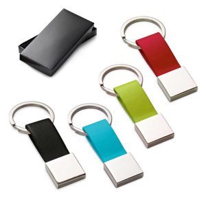 Porte-clés simili cuir et métal