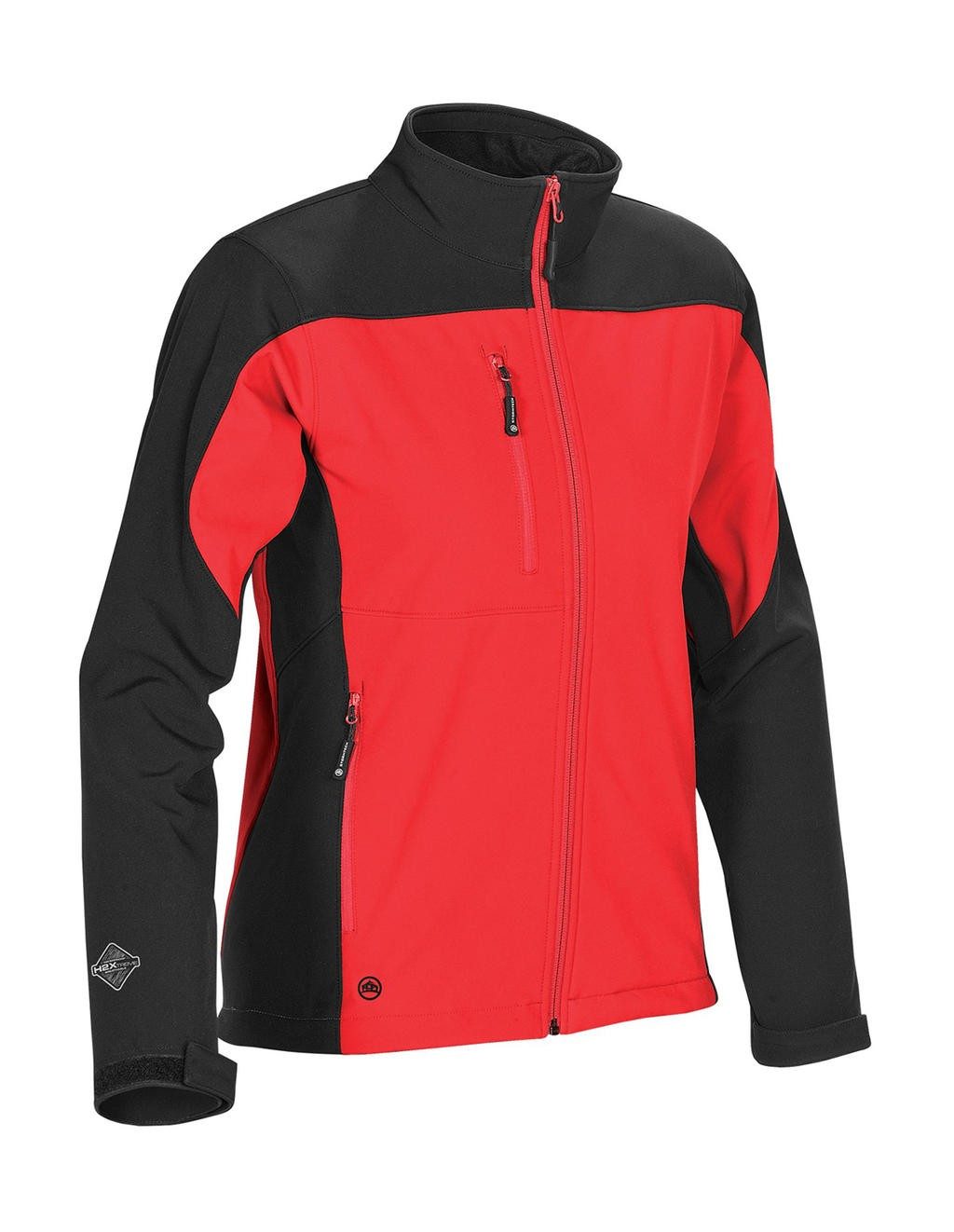 Veste publicitaire femme Softshell Ext: 97% polyester, 3% élasthanne, 300 g/m²  Int: 100% polyester (polaire)