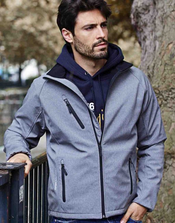 Giacca Softshell dalle prestazioni personalizzabili 95% poliestere, 5% spandex, 290-300 g/m² Softshell a 3 strati con membrana TJtech