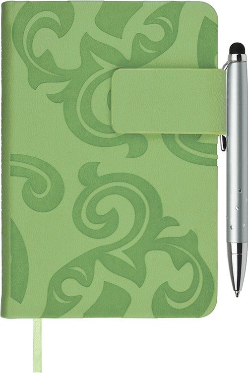 Set bloc-notes GRACE vert/stylo à bille touch STAR de GALIMARD