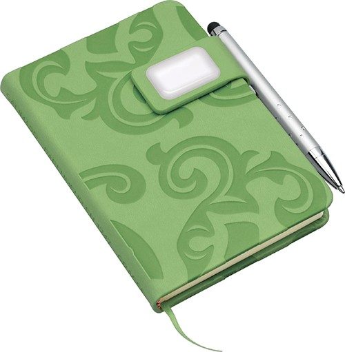 Set bloc-notes GRACE vert/stylo à bille touch STAR de GALIMARD