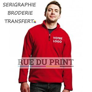 Polaire publicité Micro Zip 100% polyester (microfleece série 170) léger fermeture à glissière 1/4 avec protège-menton