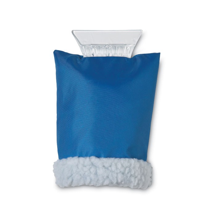 WARMIX Grattoir publicité à glace en plastique pour voiture  avec gant de protection en mouton synthétique.