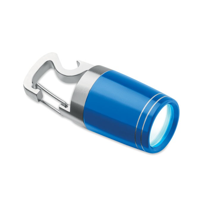 ABRE RING COB reklamlampa och aluminiumflasköppnare, medföljer 2 CR2032 batterier.