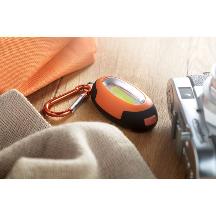 COBIE COB reklamlampa med 3 lägen, magnet på baksidan och karbinhake, 2 CR2032-batterier ingår.