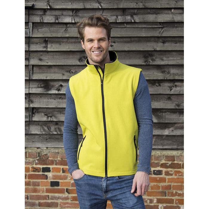 SOFT publicitaire SHELL BODYWARMER R232M 280 g/m2. 100% polyester (2 couches).  Ext: sans élasthanne, tissu extensible.