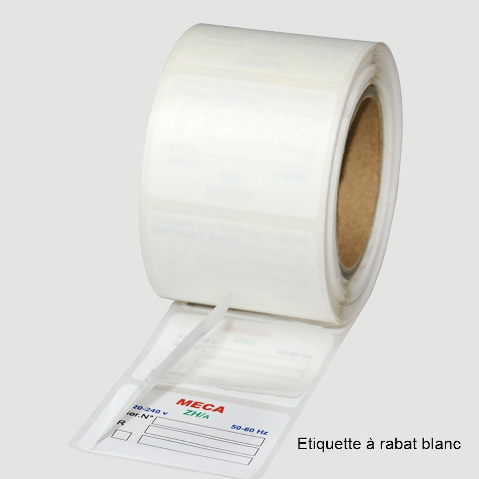 Etiquetas de rolo com aba personalizáveis