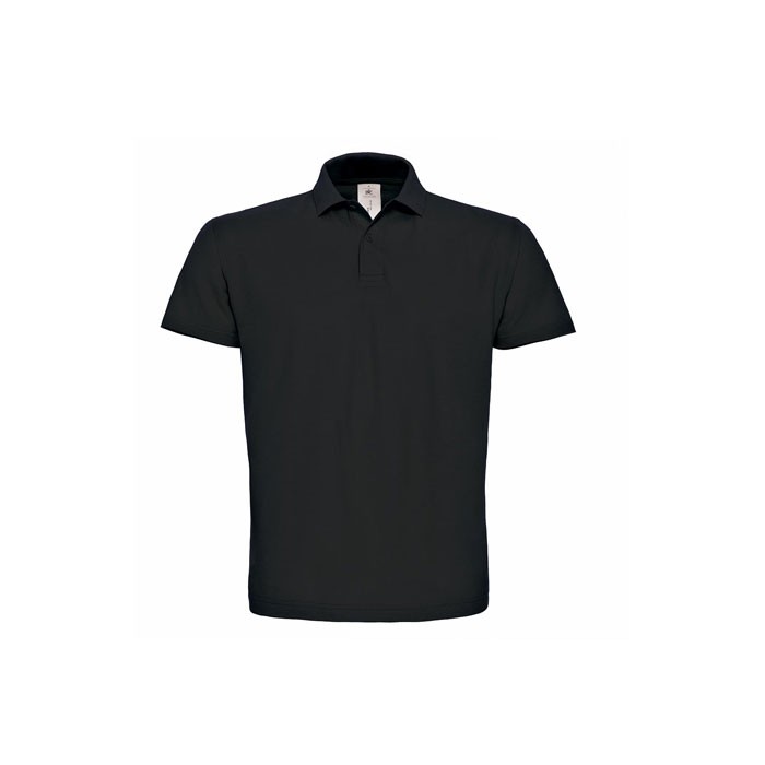 Black Reklammen POLO SHIRT Gesiicht ID.001 PUI10 180 g / m2. 100% virgeschrumpft Ringspun Koteng. Ribbed Halsband. Botzen Band.