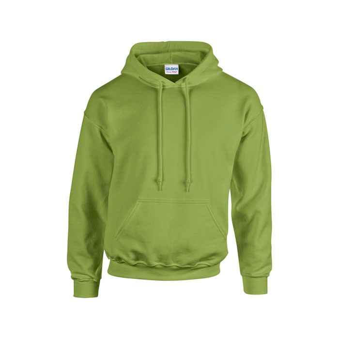 HEAVY publicité vert sécurité face BLEND HOODED SWEAT 18500, 270 g/m2 (Blanc: 255 g/m2). 50% coton, 50% polyester. Fil air jet