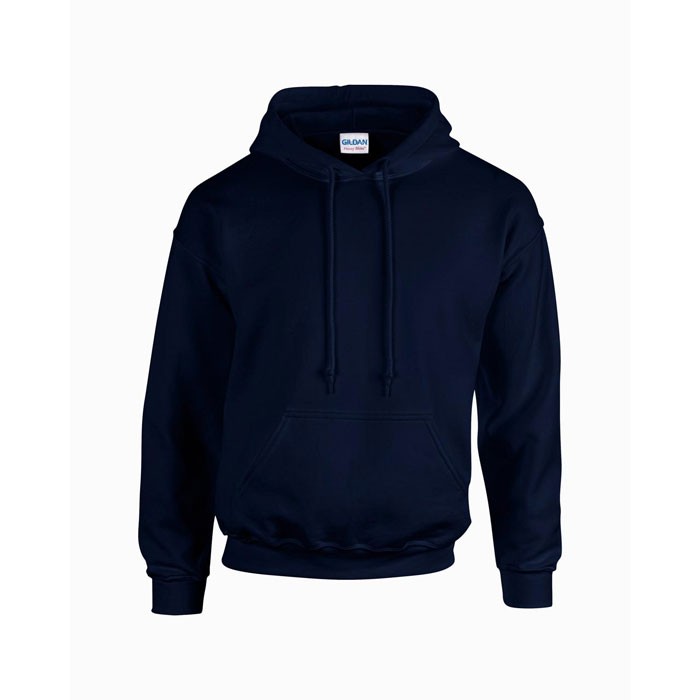 HEAVY publicitaire bleu marine face BLEND HOODED SWEAT 18500, 270 g/m2 (Blanc: 255 g/m2). 50% coton, 50% polyester. Fil air jet