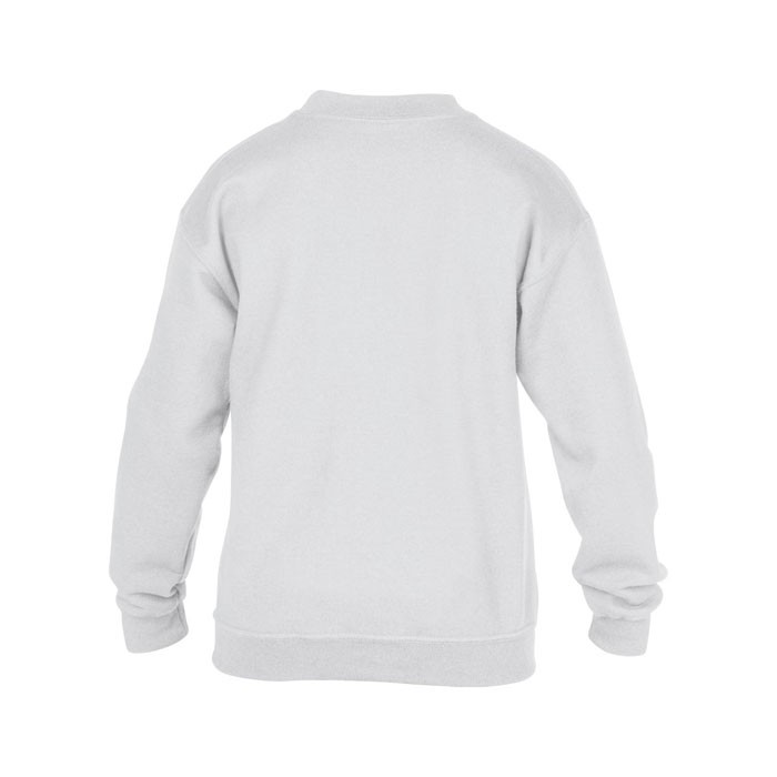 YOUTH tilpasses hvid ryg CREW NECK 18000B 270 g/m2 (Hvid: 255 g/m2). 50% bomuld, 50% polyester. Åbent mesh.