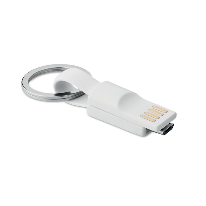 MINI Porte- clés publicitaire câble en TPE avec micro USB pour smartphone et tablettes.
