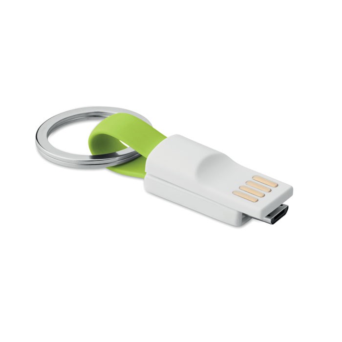 MINI Porte- clés publicité câble en TPE avec micro USB pour smartphone et tablettes.