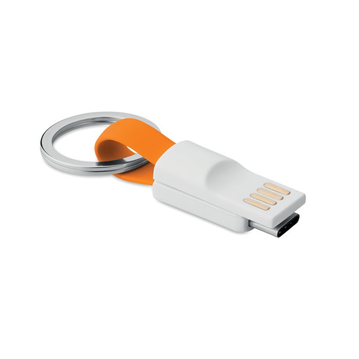 MINI C Porte-clés personnalisé câble en TPE avec type C pour smartphone et tablettes.