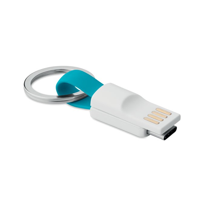 MINI C Porte-clés personnalisable câble en TPE avec type C pour smartphone et tablettes.