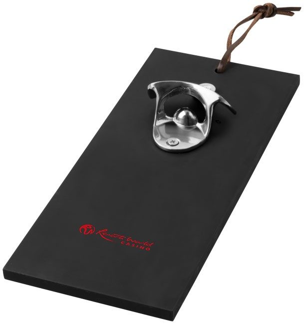 Décapsuleur personnalisé Fero Taille du tableau : 11.5 x 26 x 1cm  Sous coffret cadeau.  Bois et alliage de zinc.