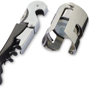 Set personnalisé à vin et champagne Belgio Présenté dans un coffret cadeau en bois avec plaque de logo. Bois, métal et plastiqu