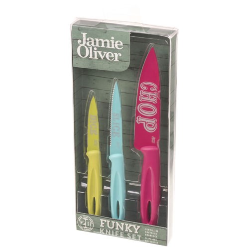Set publicitaire couteaux Funky Sous coffret cadeau Jamie Oliver. Design Exclusif. Acier inoxydable.
