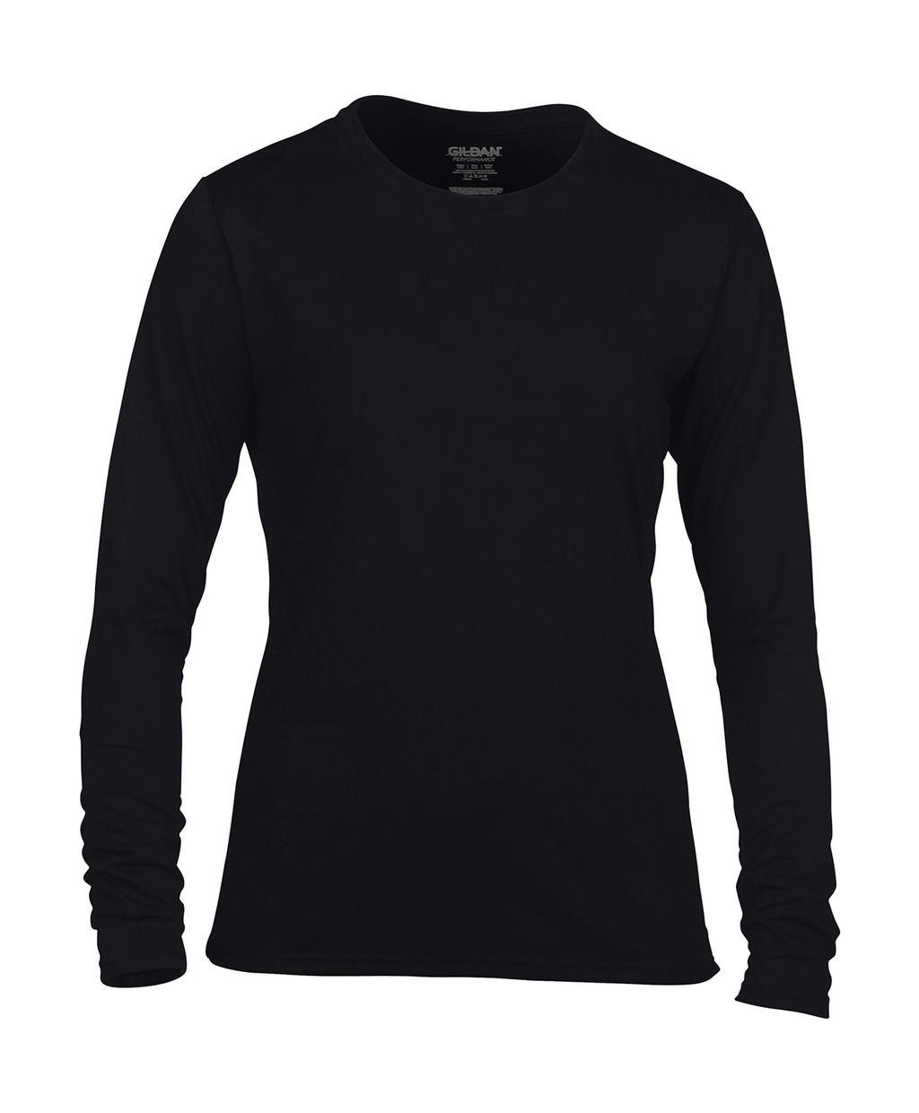 Gildan SL reklame-t-shirt til kvinder 153 g/m² (hvid: 145 g/m²) 100% polyester jersey rib 1/2" ved kraven
