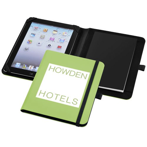 Conférencier personnalisable pour tablette Verve avec bloc-notes de 30 pages  et possibilité de loger des tablettes jusqu'à 10".