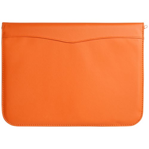 Conférencier personnalisé A4 zippé Ebony comprenant un passant pour stylo,  une poche zippée et un bloc-notes de 20 pages à lign