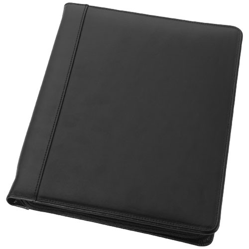 Porte-documents publicité zippé cuir A4 Harvard au design unique avec zip, boucle à stylo et plusieurs poches pour ranger vos d