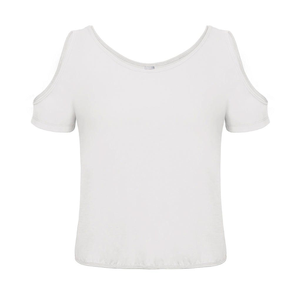 Tee-shirt personnalisé blanc face ouvertures extérieur 100% coton prérétréci et ringspun, 110 g/m² jersey simple, sensation trè