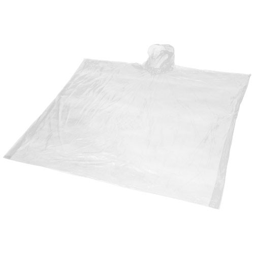 Poncho jetable sous pochette Ziva publicitaire Poncho avec capuche dans une pochette  qui se referme aisément