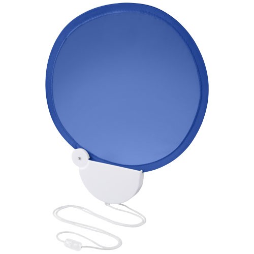 Ventilador dobrável personalizável com alça Breeze. Ventilador que pode ser guardado em seu estojo de plástico. Fornecido com cordão