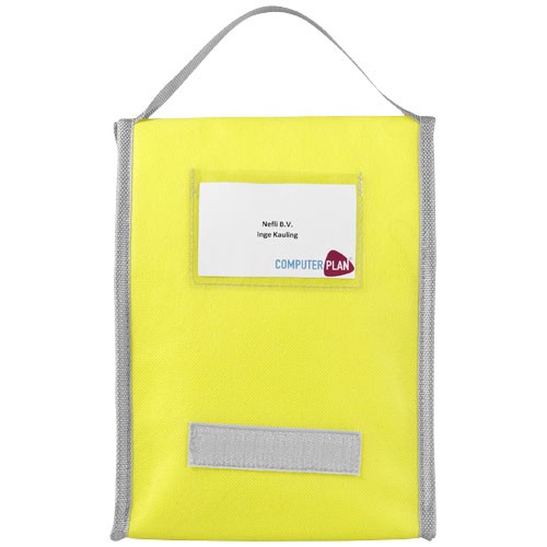 Anpassbare isolierte Vlies-Lunchtasche von Lapua. Hauptfach mit Klettverschluss. Transparentes Identifikationsfenster