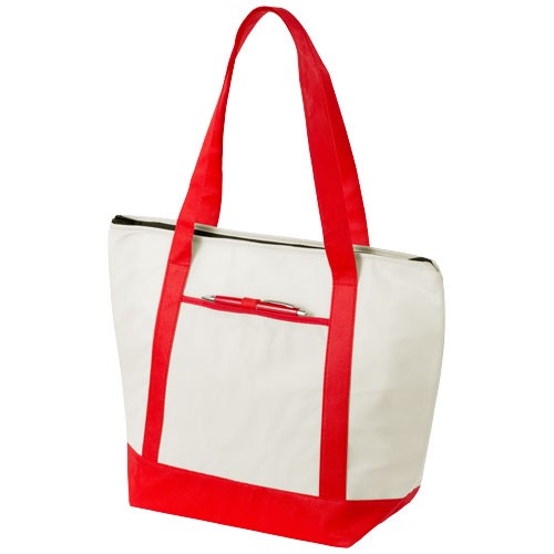 Sac personnalisé isotherme non-tissé Lighthouse Compartiment principal zippé avec poignées doubles.  Poignées d'une hauteur de 2