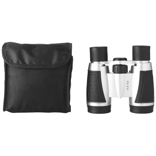 Paire publicité de jumelles 4x30 Paire de jumelles 4x30. Jumelles avec zones de préhension en gomme, oculaires doux pour le co