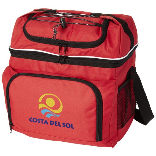 Personalisierte Göteborg-Isoliertasche mit Vordertasche und praktischem Verschluss oben zum Aufbewahren von Snacks.