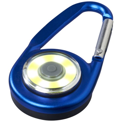 Personalized carabiner with COB Eye lamp On/off button with intense, light and flashing lighting. The flat face allows the m