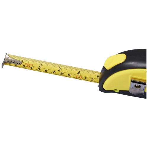 Ruban publicité à mesurer 5M avec clip de ceinture,  dragonne et fonction blocage, affiche les cm et les pouces.