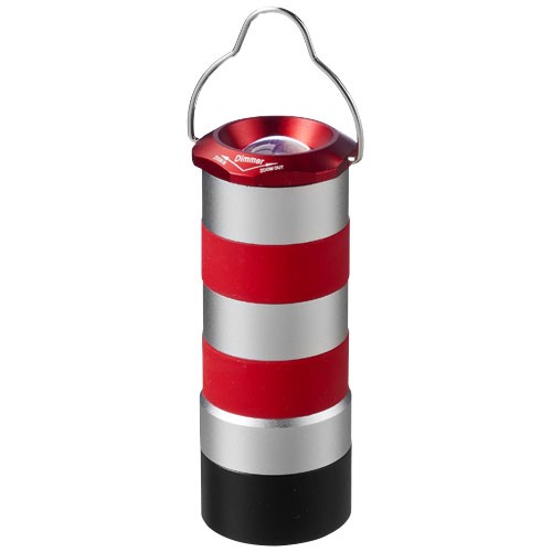 Torcia Lighthouse personalizzata da 1W. Batterie fornite e inserite. Design esclusivo Alluminio, metallo e silicone.