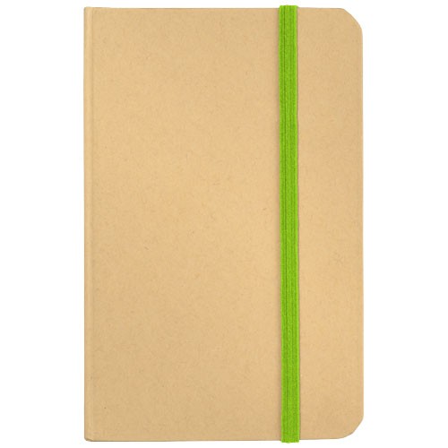 Calepin publicité Dictum papier blanc (70 g/m²)  avec fermeture élastique.  Carton.